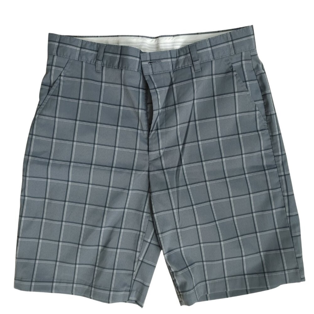 GREG NORMAN for Tasso Elba Plaid Golf Men's Shorts Grey - Size 32